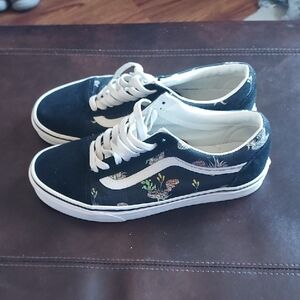 Vans Black Floral Sneakers